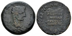 Hispania, Italica Tiberius, 14-37 As 14-37, Æ 29mm., 13.57g. Bare head r. Rev. Altar inscribed PROVIDE / NTIAE / AVGVSTI in three lines. RPC 65.

Da...
