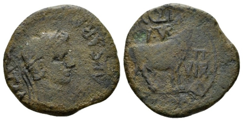 Hispania, Turiaso Tiberius, 14-37 As 14-37, Æ 28mm., 11.60g. Laureate head r. Re...