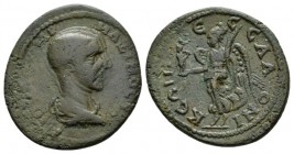 Macedonia, Thessalonica Maximus Caesar, 235-238 Bronze 235-238, Æ 26.5mm., 9.10g. Draped bust r. Rev. Nike advanicng r.; holding Kabeiros and palm. Va...