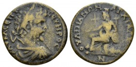 Thrace, Anchialus Septimius Severus, 193-211 Bronze 193-211, Æ 28mm., 10.93g. Laureate, draped and cuirassed bust r. Rev. ΟΥΛΠΙΑΝΩΝ ΑΓΧΙΑΛΕΩΝ Cybele s...