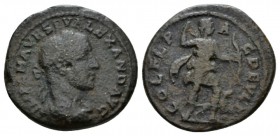 Thrace, Deultum Severus Alexander, 222-235 Bronze 222-235, Æ 25mm., 8.95g. Laureate, draped and cuirassed bust r. Rev. COL FL PA C DEVLT Artemis advan...