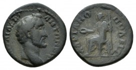 Thrace, Hadrianopolis Antoninus Pius, 138-161 Bronze 138-161, Æ 18mm., 3.60g. Bare headed bust r. Rev. Demeter seated l., holding patera and torch. Va...