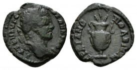 Thrace, Hadrianopolis Caracalla, 198-217 Bronze 198-217, Æ 18mm., 2.87g. Laureate bust r. Rev. Vase. Varbanov -.

Very Fine.

 

In addition, wi...