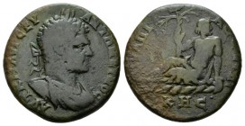Thrace, Serdica Caracalla, 198-217 Bronze 198-217, Æ 29mm., 15.86g. Laureate and draped bust r. Rev. River-god reclining l.; holding branch and restin...