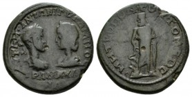 Moesia, Tomis Gordian III, 238-244 Bronze 238-244, Æ 27.5mm., 13.69g. Laureate, draped and cuirassed bust of Gordian r., facing diademed and draped bu...