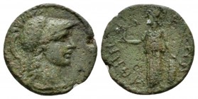 Attica, Athens Pseudo-autonomous issue. Bronze circa 264-267 temp of Gallienus, Æ 21mm., 4.83g. Helmeted bust of Athena r. Rev. ΑΘΗΝ-Α-ΙΩΝ Athena wear...