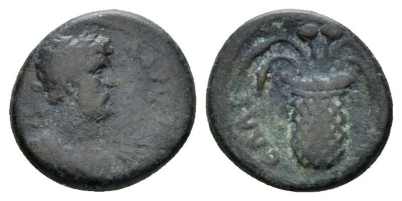 Aeolis, Elaea Hadrian, 117-138 Bronze 117-138, Æ 15mm., 2.58g. Laureate, draped ...