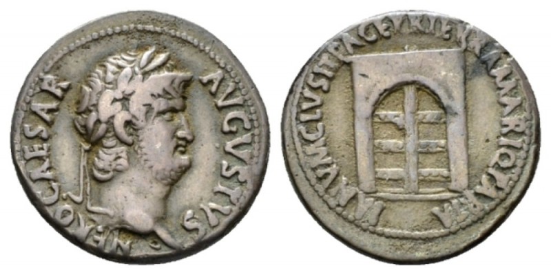 Nero, 54-68 Denarius circa 64-66, AR 19mm., 3.57g. NERO CAESAR - AVGVSTVS Laurea...