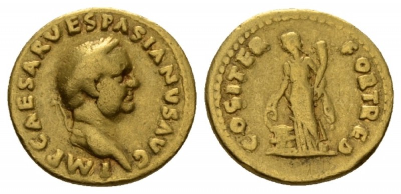 Vespasian, 69-79 Aureus Janury-June 70, AV 19.5mm., 7.08g. IMP CAESAR VESPASIANU...