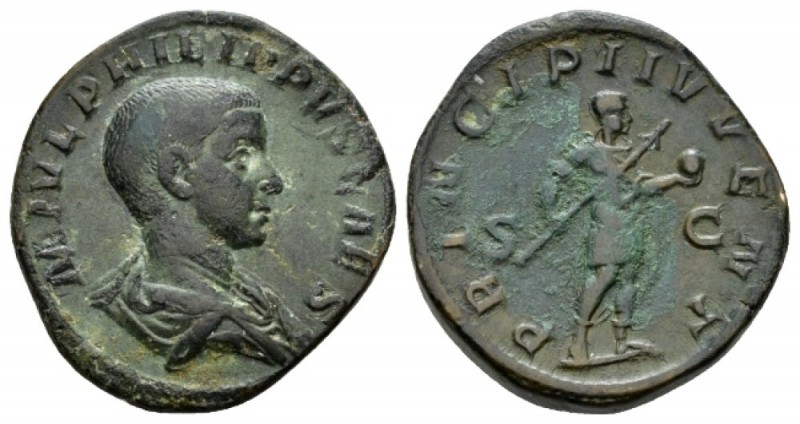 Philippus II Caesar, 244 – 247 Sestertius 244-246, Æ 29.5mm., 18.98g. M IVL PHIL...