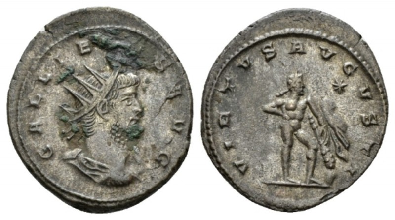 Gallienus, 253-268 Antoninianus Antioch 263, billon 21mm., 3.70g. Radiate and cu...