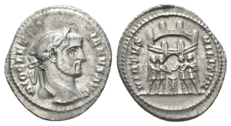 Diocletian, 284-305 Argenteus 294, AR 18.5mm., 2.94g. DIOCLETI – ANVS AVG Laurea...