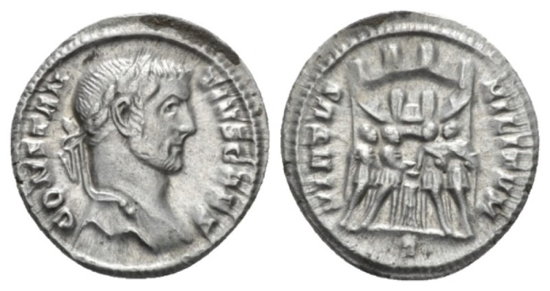 Diocletian, 284-305 Argenteus Rome 295-297, AR 18.5mm., 2.94g. DIOCLETIANVS AVG ...