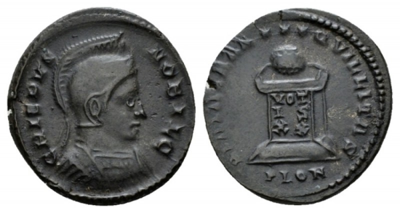 Crispus caesar, 317-326 Follis Londinium 323-324, Æ 19mm., 3.22g. CRISPVS - NOBI...