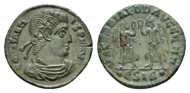 Constantius II, 337-361 Follis 347 - 348, Æ 16.5mm., 1.48g. CONSTANTIVS P F AVG ...