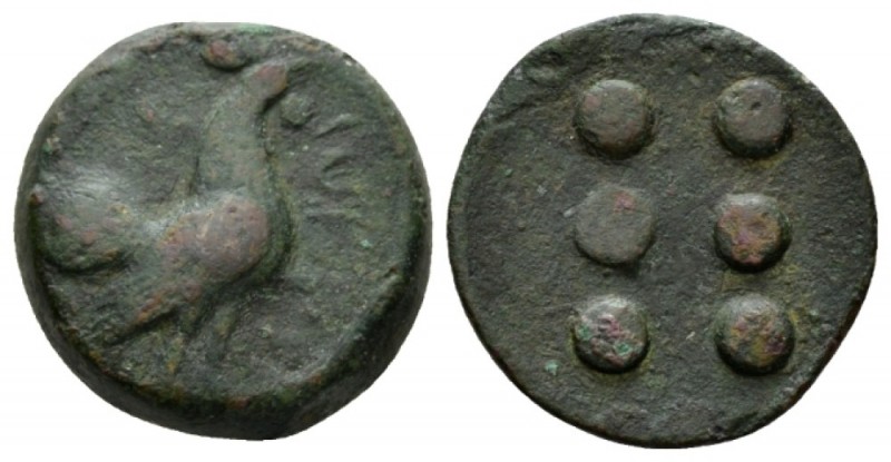 Sicily, Panormus Hemilitron circa 400-380, Æ 23.5mm., 12.65g. Cock standing r. R...