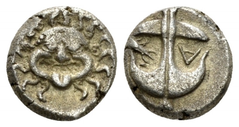 Thrace, Apollonia Pontica Drachm Late V-IV cent., AR 13.5mm., 3.29g. Gorgoneion....