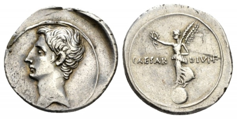 Octavian, 32 – 27 BC Denarius Brundisium or Roma (?) circa 32-29 BC, AR 21.5mm.,...