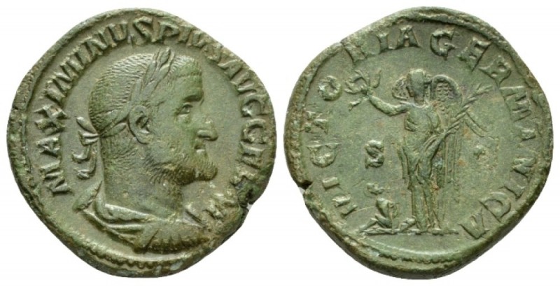 Maximinus I, 235-238 Sestertius 236-238, Æ 31mm., 20.50g. Laureate, draped, and ...