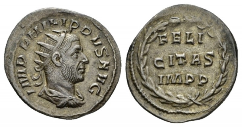 Philip I, 244-249 Antoninianus 247-249, AR 23.5mm., 3.43g. IMP PHILIPPVS AVG Rad...