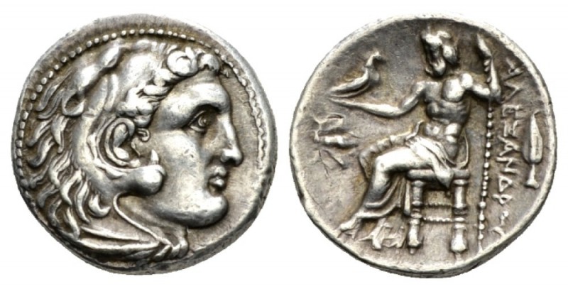 Kingdom of Macedon, Magnesia Drachm circa 322-319, AR 18mm., 4.32g. Head of Hera...