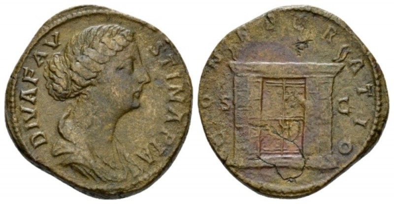 Diva Faustina Junior. Sestertius circa 175-176, Æ 31.5mm., 25.38g. DIVA FAVSTINA...