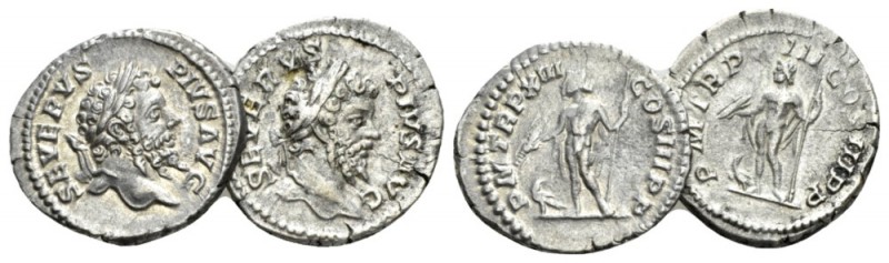 Septimius Severus, 193-211 Lot of two denarii circa 207, AR 20mm., 6.25g. Lot of...