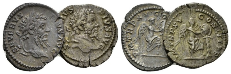 Septimius Severus, 193-211 Lot of two denarii circa 205, AR 20.5mm., 6.44g. Lot ...