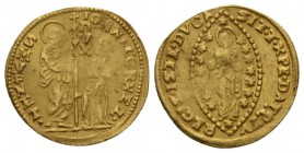 Venice, Giovanni II Corner, 1709-1722 Ducat 1709-1722, AV 23mm., 3.48g. St. Mark standing r., presenting banner to kneeling Doge. Rev. Christ within m...