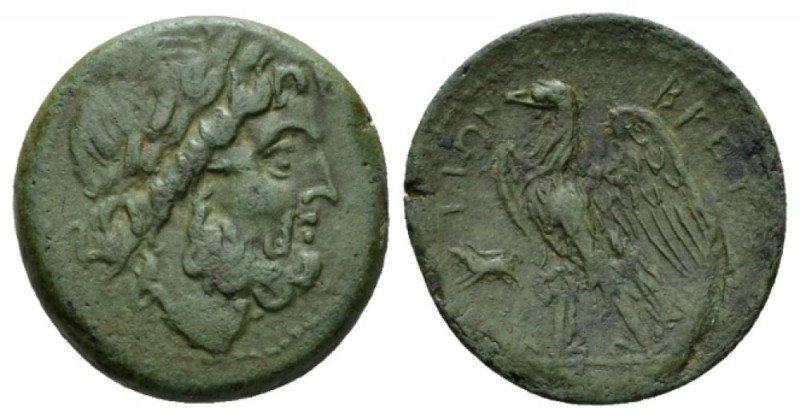 Bruttium, Brettii Unict circa 208-203, Æ 22mm., 6.66g. Laureate head of Zeus r. ...