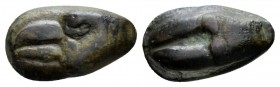 Sicily, Agrigentum Uncia circa 440-420, Æ 19.5mm., 3.86g. Eagle head l. Rev. Crab claws. SNG ANS 558. U. Westermark, The Fifth Century Bronze Coinage ...