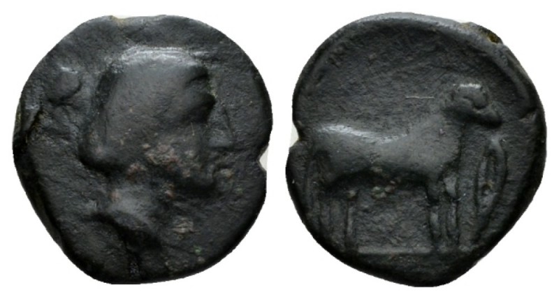 Sicily, Eryx Onkia circa 300-260, Æ 16mm., 3.49g. Female head r. Rev. Horse stan...