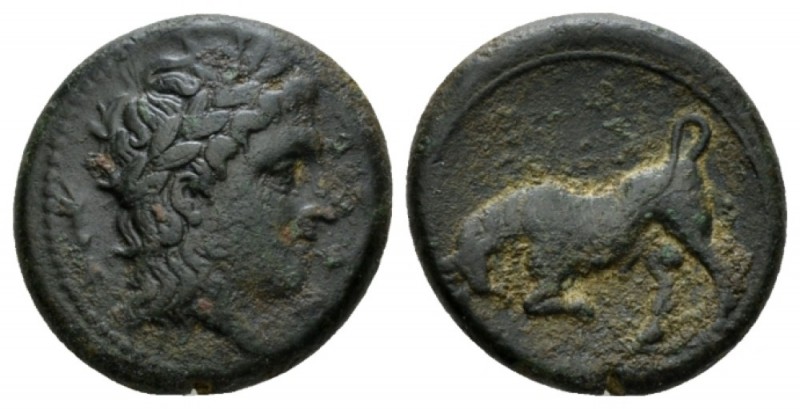 Sicily, Mamertini Bronze After 288, Æ 21.5mm., 8.14g. Laureate head of Ares r.; ...