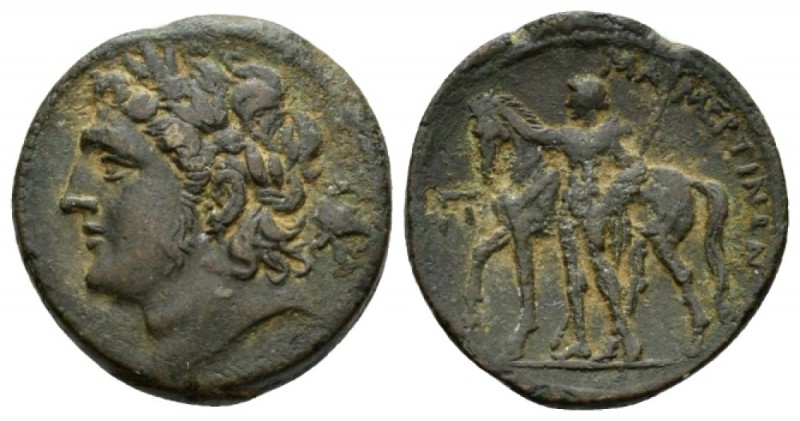 Sicily, Mamertini Pentonkion circa 220-200, Æ 26mm., 12.34g. Laureate head of Ar...
