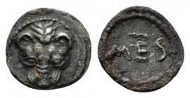 Sicily, Messana Litra circa 480, AR 11.5mm., 0.58g. Facing lion's scalp. Rev. MES. Caltabiano 20. SNG ANS 313.
 
 Old cabinet tone. Good Very Fine....