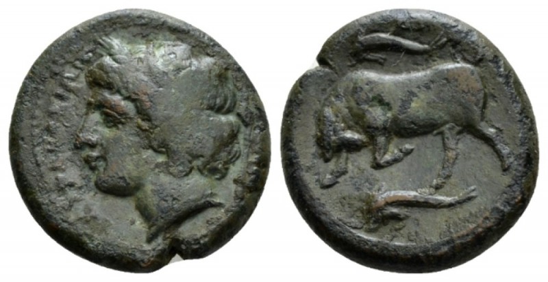 Sicily, Syracuse Bronze circa 317-310, Æ 22.5mm., 10.22g. Head of Persephone l.,...