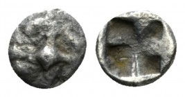 Attica, Athens Hemiobol circa 515-500, AR 6mm., 0.35g. Wheel. Rev. Incuse square. SNG Copenhagen 7 (obol). SNG München 5-7 (obol).

Rare. Very Fine....