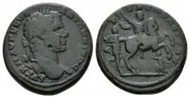 Thrace, Hadrianopolis Caracalla, 198-217 Bronze circa 198-217, Æ 27.5mm., 15.04g. Laureate head r. Rev. The Emperor riding on horse r., below, captive...