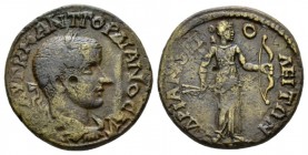 Thrace, Hadrianopolis Gordian III, 238-244 Bronze circa 238-244, Æ 26.5mm., 10.34g. Laureate, draped, and cuirassed bust r. Rev. Artemis standing r., ...
