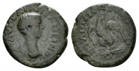 Thrace, Philippopolis Caracalla caesar, 196-198 Bronze circa 196-198, Æ 18.5mm., 3.68g. Bare-headed bust r. Rev. Eagle holding wreath in beack. Varban...