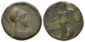 Attica, Athens Pseudo-autonomous issue Bronze circa 264-267, Æ 23.5mm., 9.43g. Helmeted and draped bust of Athena r. Rev. Athena Nikephoros l. left. S...