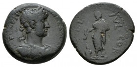 Corinthia, Corinth Hadrian, 117-138 Bronze circa 117-138, Æ 22mm., 8.29g. Laureate, draped and cuirassed bust r. Rev. Bearded Genius (or the Emperor )...