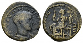 Bithynia, Nicaea Maximus Caesar, 235-238 Bronze circa 235, Æ 23.5mm., 6.31g. Bare-heade and draped bust r. Rev. Nicaea seated l., head r.; holding cor...