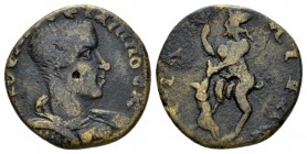 Bithynia, Nicaea Philip II caesar, 244-247 Bronze circa 244-247, Æ 24mm., 8.01g. Bare-headed and cuirassed bust r. Rev. Pan standing l., holding pine ...