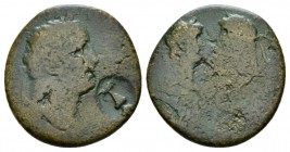 Lesbos, Mytilene Vespasian, 69-79 Bronze circa 69-79, Æ 23.5mm., 6.84g. Laureate head r. Rev. Laureate and draped bust of Titus r. facing bare head of...