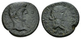 Islands off Caria, Cos Octavian as Augustus, 27 BC – 14 AD Bronze circa 10 BC-10 AD, Æ 19mm., 5.28g. Laureate head of Augustus r. Rev. Bare head of Ei...
