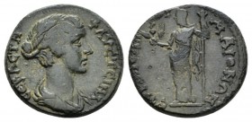 Lydia, Maeonia Faustina junior, daughter of Antoninus Pius and wife of Marcus Aurelius Bronze circ a 147-175, Æ 21mm., 5.83g. Draped bust r. Rev. Deme...