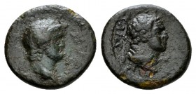 Lydia, Sardes Nero, 54-68 Bronze circa 54-68, Æ 10.5mm., 2.44g. Laureate head of Nero r. Rev. Laureate head of Hercules r., lion skin tied around his ...