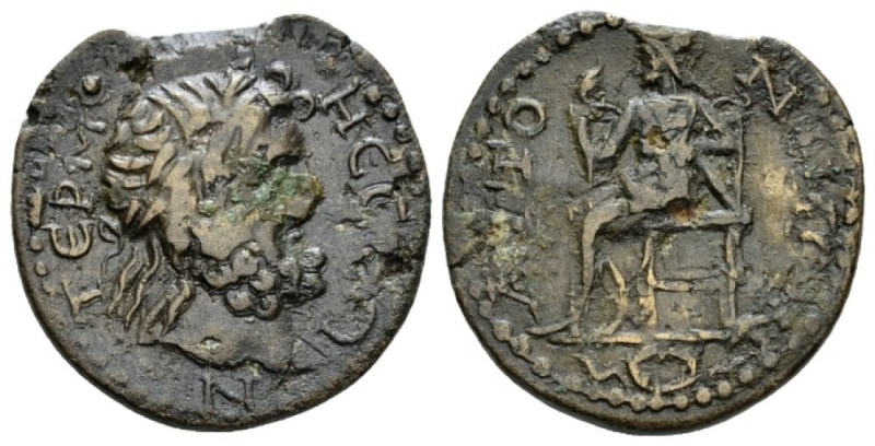 Pisidia, Termessos Bronze circa III cent., Æ 30mm., 13.44g. Laureate bust of Zeu...