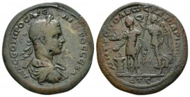 Cappadocia, Caesarea Severus Alexander, 222-235 Medallion circa 207, Æ 36.5mm., 26.09g. Laureate, draped and cuirasse bust r. Rev. The Emperor standin...